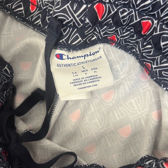 Champion Authentic Women's Track Suit Navy and Red C-Logo All Over Pattern Sz XL - Picture 5 of 12